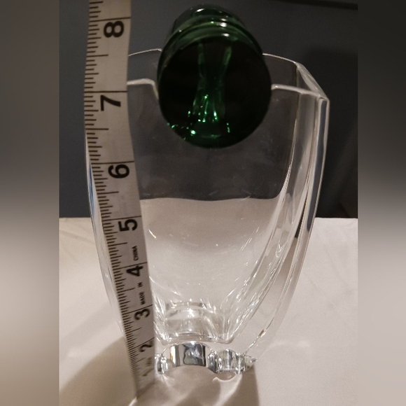 Baccarat Clear and Dark Green Glass Vase - Picture 11 of 16